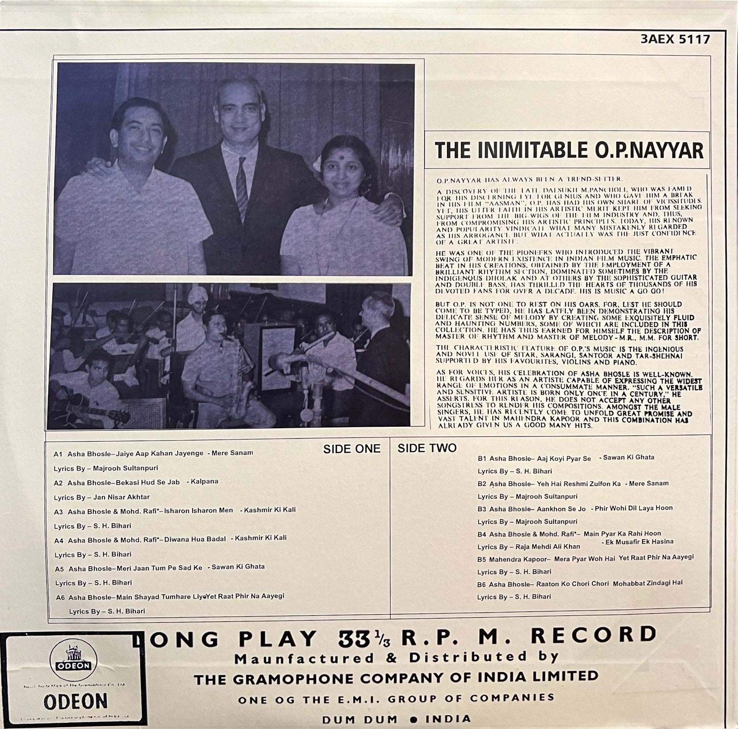 The Inimitable O.P.Nayyar (Used) -- 1967
