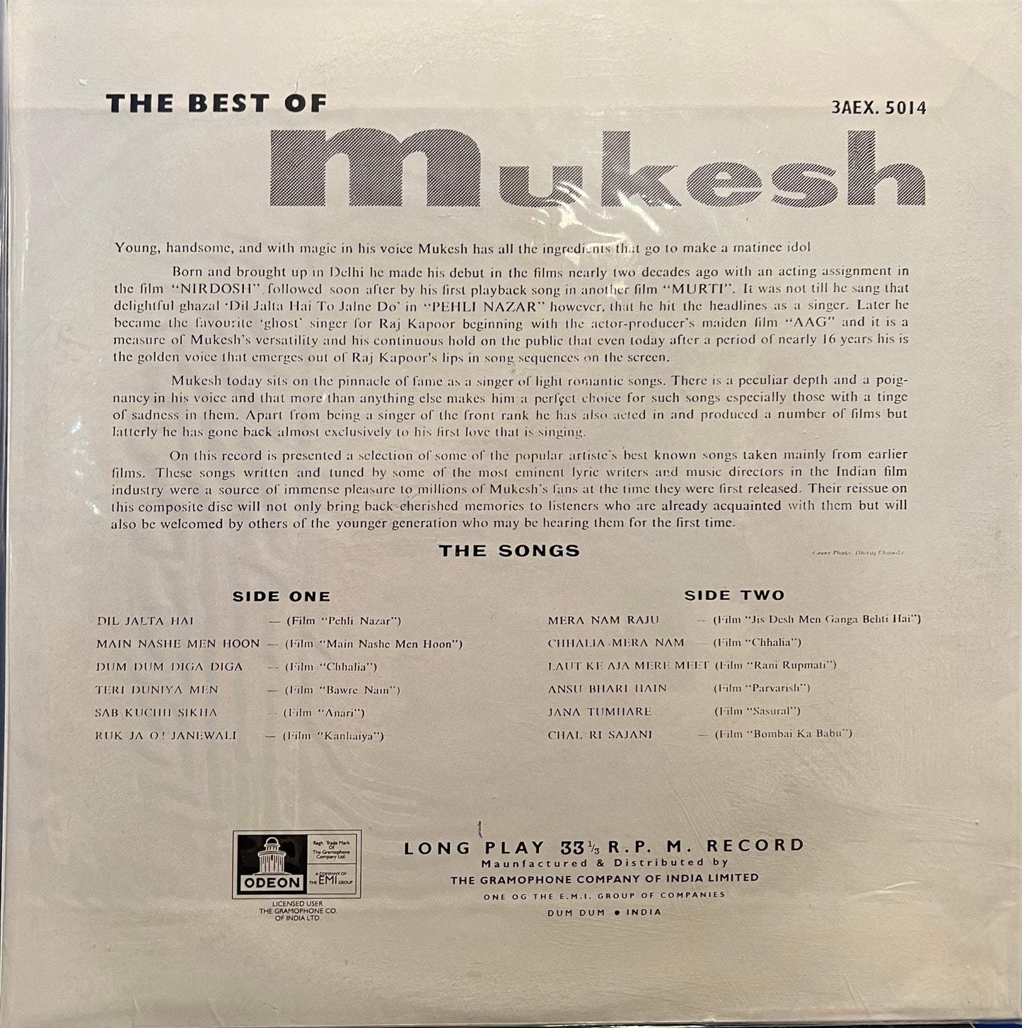 The Best Of Mukesh (Used) -- 1962